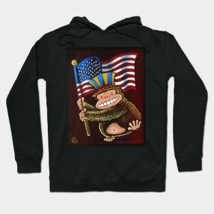 Yankee Doodle Ape Waves Flag Hoodie